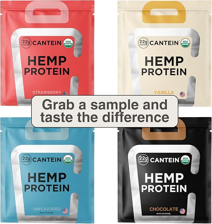 Organic Hemp Protein, Vegan Protein Powder, Plant Based Protein Powder, Non Dairy Protein, Lactose Free Natural Protein, Gluten Free- 1 Servings, Unflavored Sample