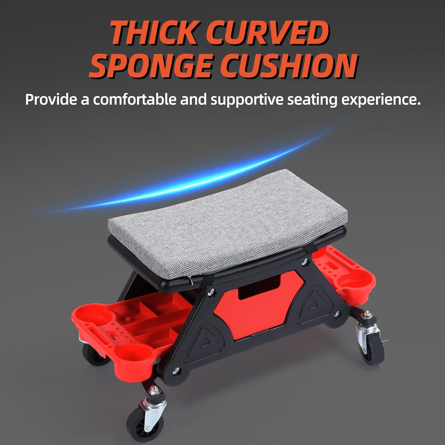 YITAHOME Mechanic Stool 330 LBS with Wheels, Heavy Duty Rolling Mechanics Seat, Rolling Tool Seat for Automotive Auto Repair