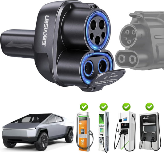 2025 Upgraded Cybertruck 2 in1 CCS & J1772 to Tesla (NACS) Adapter,250KW Fast Charging for Tesla Model 3/Y/S/X/Cybertruck, Compatible with CCS1 DC & J1772 AC Stations, Supports Level 1/2/3 Chargers
