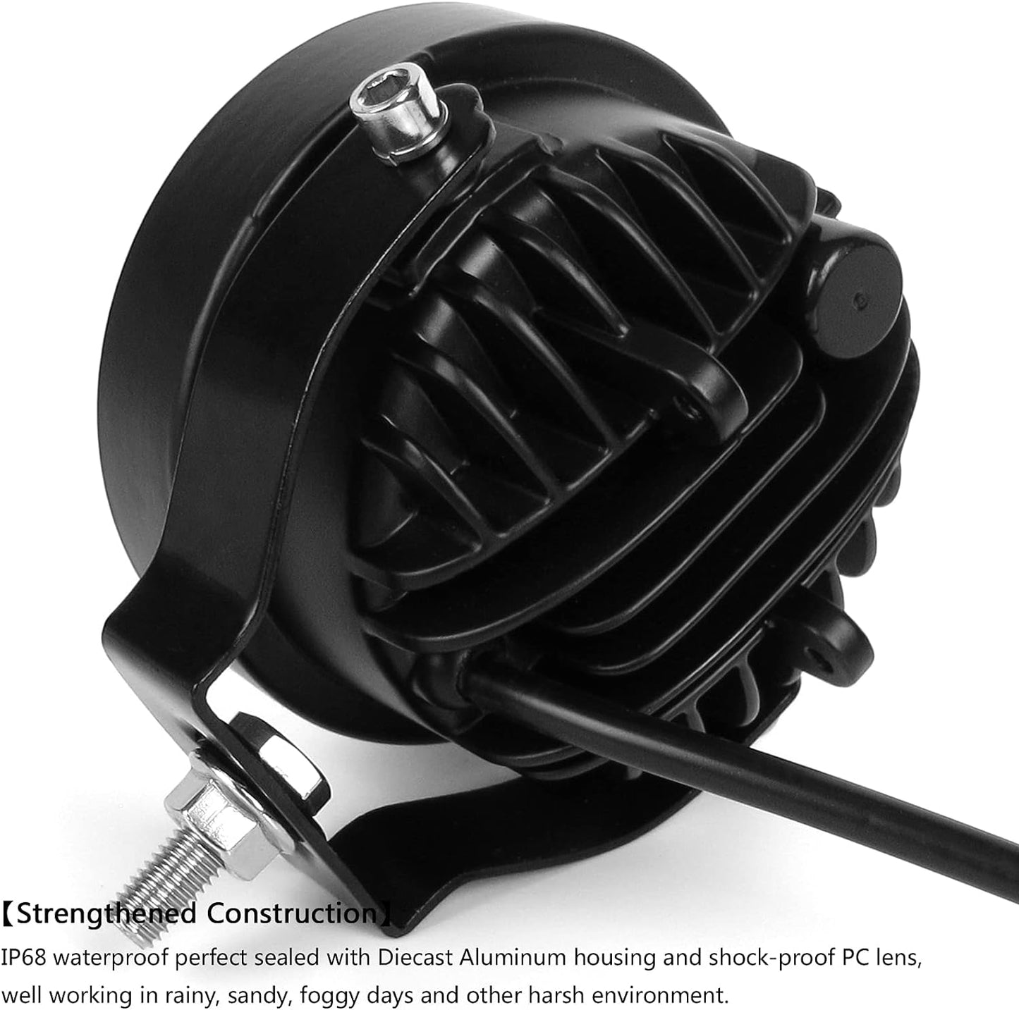 4 Inch Round Led Pod Lights, 60W Led Off Road Driving Fog Lights, Spot Auxiliary Bumper Light Bar Fit For 12V 24V Car Trucks Pickup ATV Boat Motorcycle (Pack of 2)