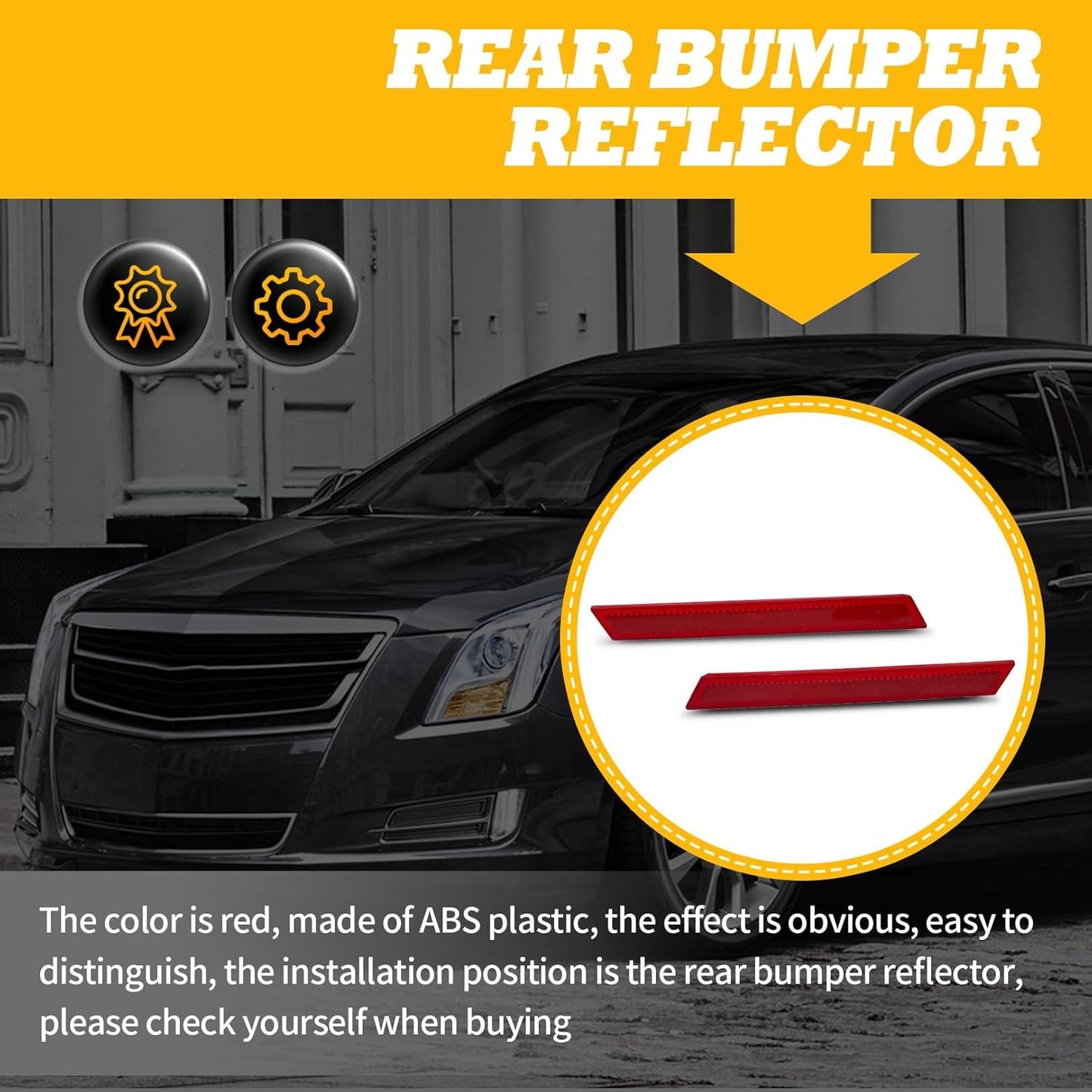 20874085 20874084 Rear Bumper Reflector Compatible with 2013 2014 2015 2016 2017 XTS