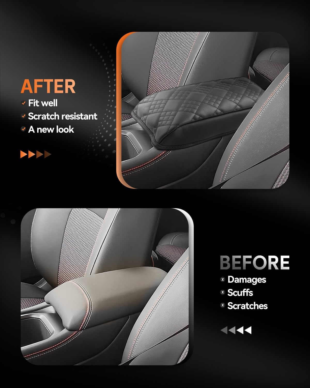 CDEFG for 2025 2026 Nissan Kicks Center Console Cover Armrest Box Cover for Kicks (S, SV, SR) 2025+ Accessories Console Arm Rest Protector Thickened