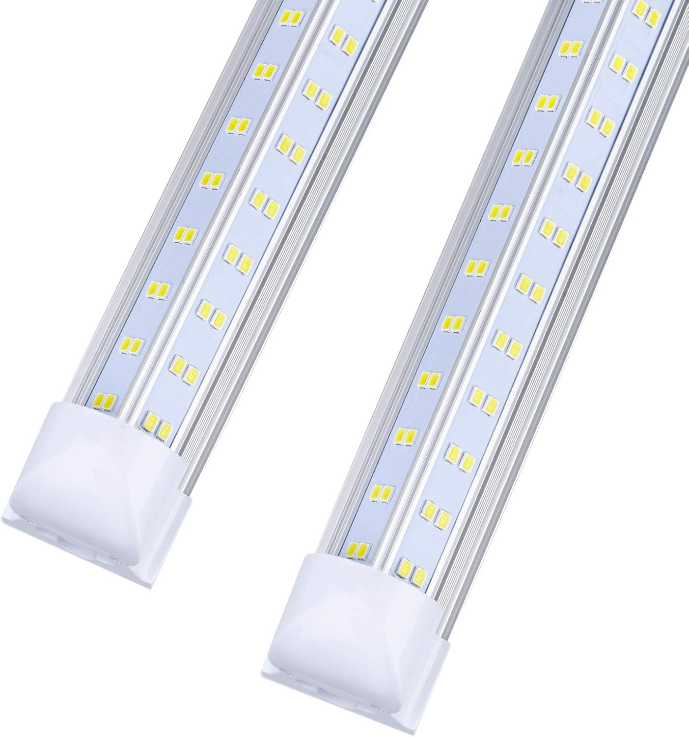 25 Pack,LED Shop Light, 4FT LED Light Fixtures, 60W 6500LM 6000K Cool White, V-Shaped T8 LED Tube Lights, High Output, Clear Cover, 4 Foot LED Shop Lights for Garage