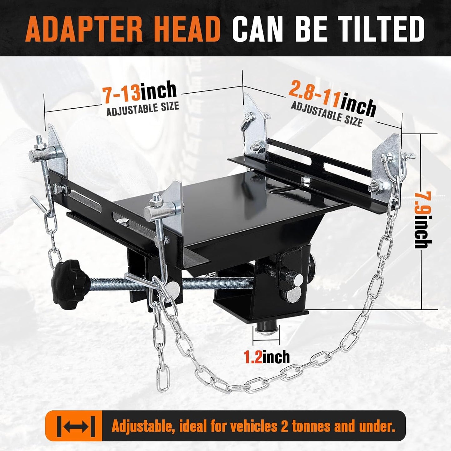 Transmission Jack Adapter for Cars, Trucks, and Other Vehicles, 1/2 Ton Universal Transmission Jack Adapter,1100 lbs/0.5 T Loading Gearbox Removal Adaptor for Hydraulic Floor Jack Conversion Garage Au