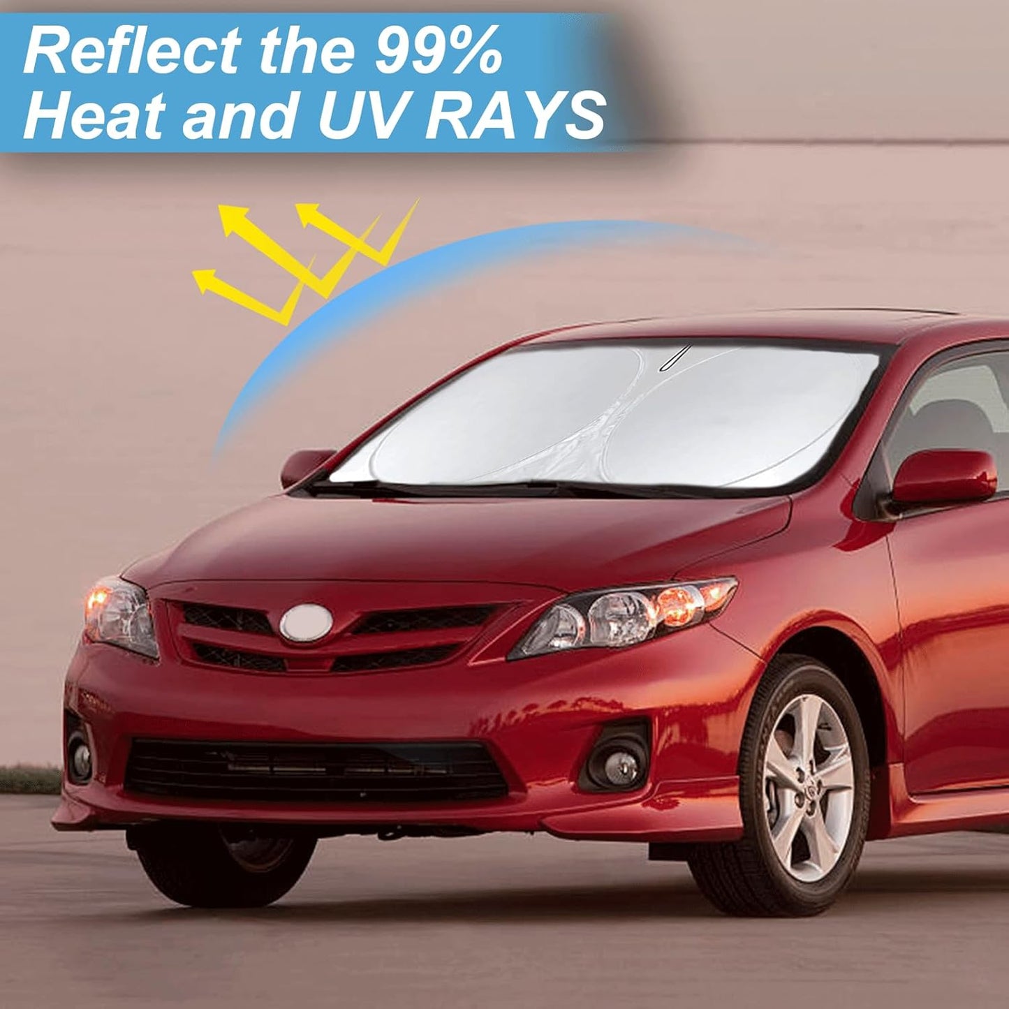 Custom Fit Corolla Windshield Sunshade for 2009-2012 2013 Toyota C-orolla Hatchback Sedan Accessories (Not for Corolla Cross) Front Window Shield Cover Sun Visor Protector Block UV Rays