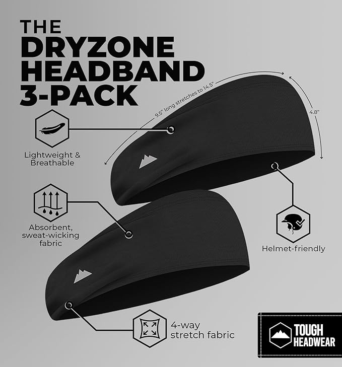 Mens Sweat Bands - Sport Headbands for Men - Workout Headbands for Women - Running Headband -Tennis Athletic Sweatband