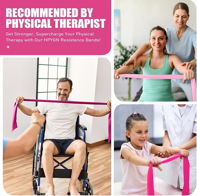 Resistance Bands, Exercise Bands, Physical Therapy Bands for Strength Training, Yoga, Pilates, Stretch Elastic Band with Different Strengths, Workout Bands for Home Gym