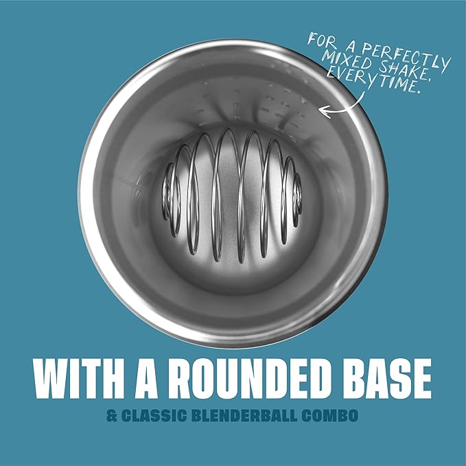 BlenderBottle Strada Shaker Cup Insulated Stainless Steel Water Bottle with Wire Whisk, 24-Ounce, Blue