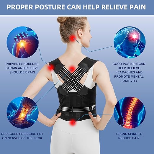 Back Brace Posture Corrector for Women and Men, Upgraded Full Back Brace Support, Adjustable Shoulder Back Support, Upper and Lower Back Pain Relief - Scoliosis, Hunchback, Hump, Thoracic, Spine Corrector (XXX-Large)