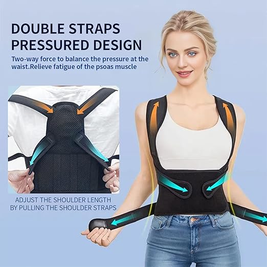 Posture Corrector for Women and Men - Adjustable Back Brace & Straightener: Ideal for Scoliosis, Hunchback Correction, Back Pain Relief, Spine Correction, Back Support, and Posture Training
