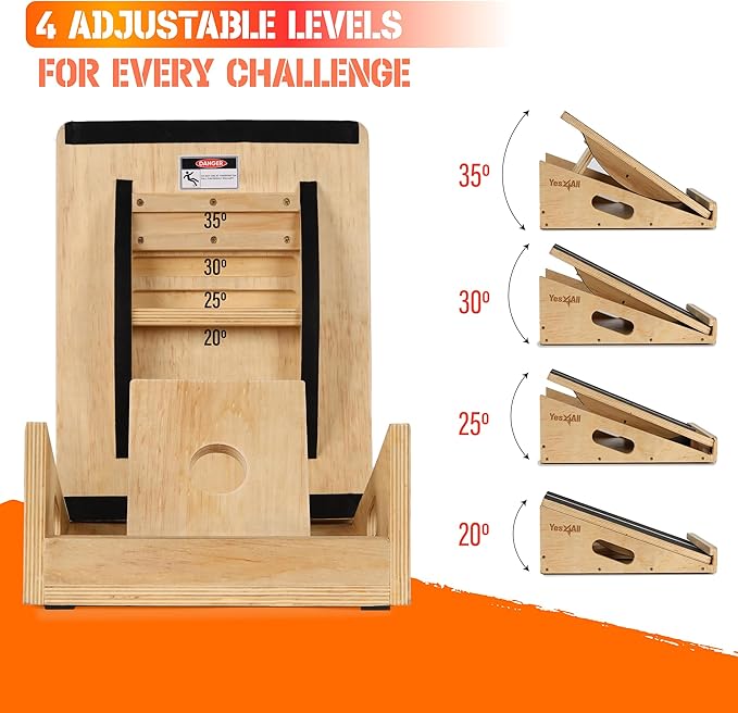 Yes4All Professional Incline Board, Slant Board Calf Stretching, Squat Wedge and Anti-Slip Surface, Portable Side Handle