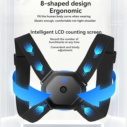 Smart Posture Corrector - Adjustable Upper Back Brace with Vibration Intelligent Posture Reminder, Posture Trainer for Kids, Help to Keep Right Posture (J2000)