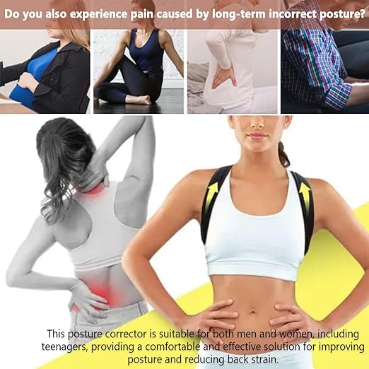 Posture Corrector for Women, Back Straightener for Men, Upper Back Support Brace, Adjustable Shoulder Corrector for Improving Back and Neck Posture Relief Pain