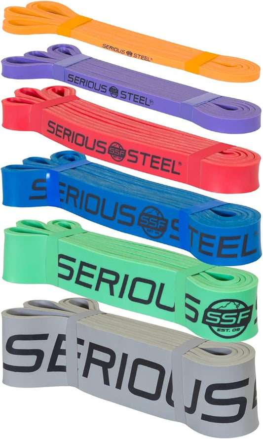 Serious Steel Fitness 37" Resistance Training Bands (Portable Exercise Band System Training Bands- Great for Individuals Looking for Tension Throughout The Exercise)