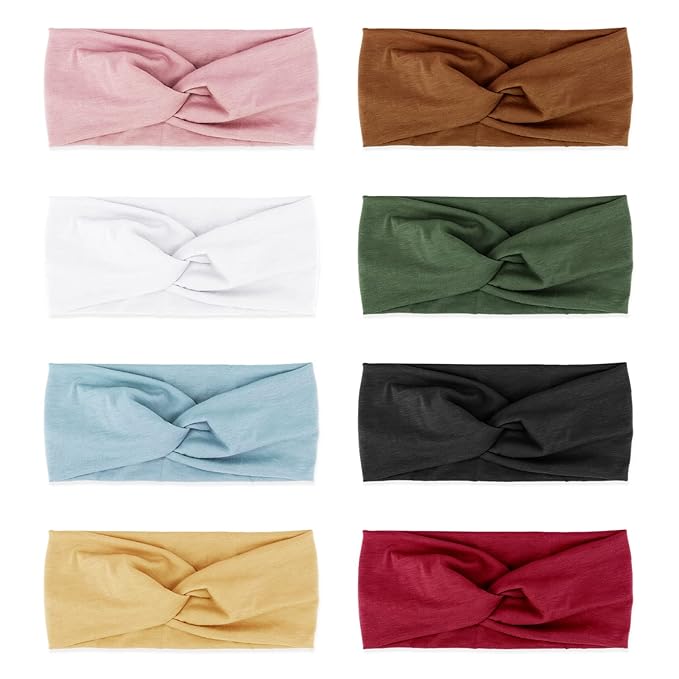 DRESHOW Headbands for Women Girls Vintage Headband Knotted Headwraps Criss Cross Hair Bands Accessories