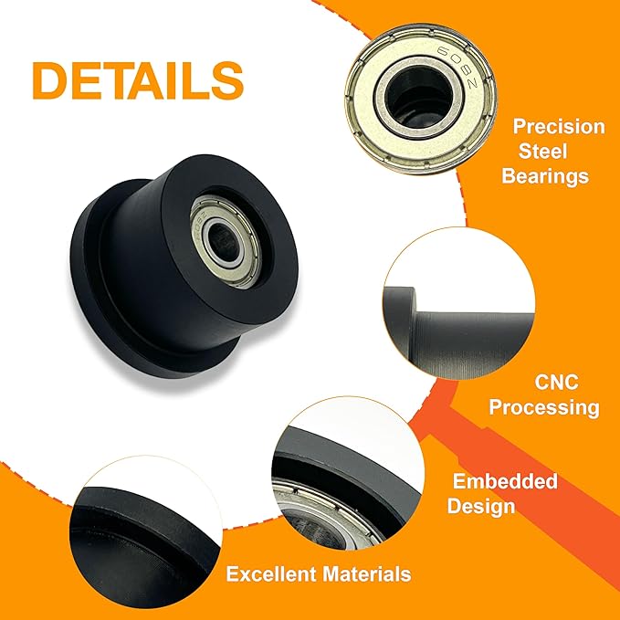 Upgraded Machined Wheels/Rollers Compatible with Total Gym,Replacement Parts for 1000,1100,1400,1500,1600,1700,1800,1900,Achiever,Force,Gold,Max,Platinum,Plus,Pro,Supra,Supreme,Ultima,Ultra,XLI,4Pcs