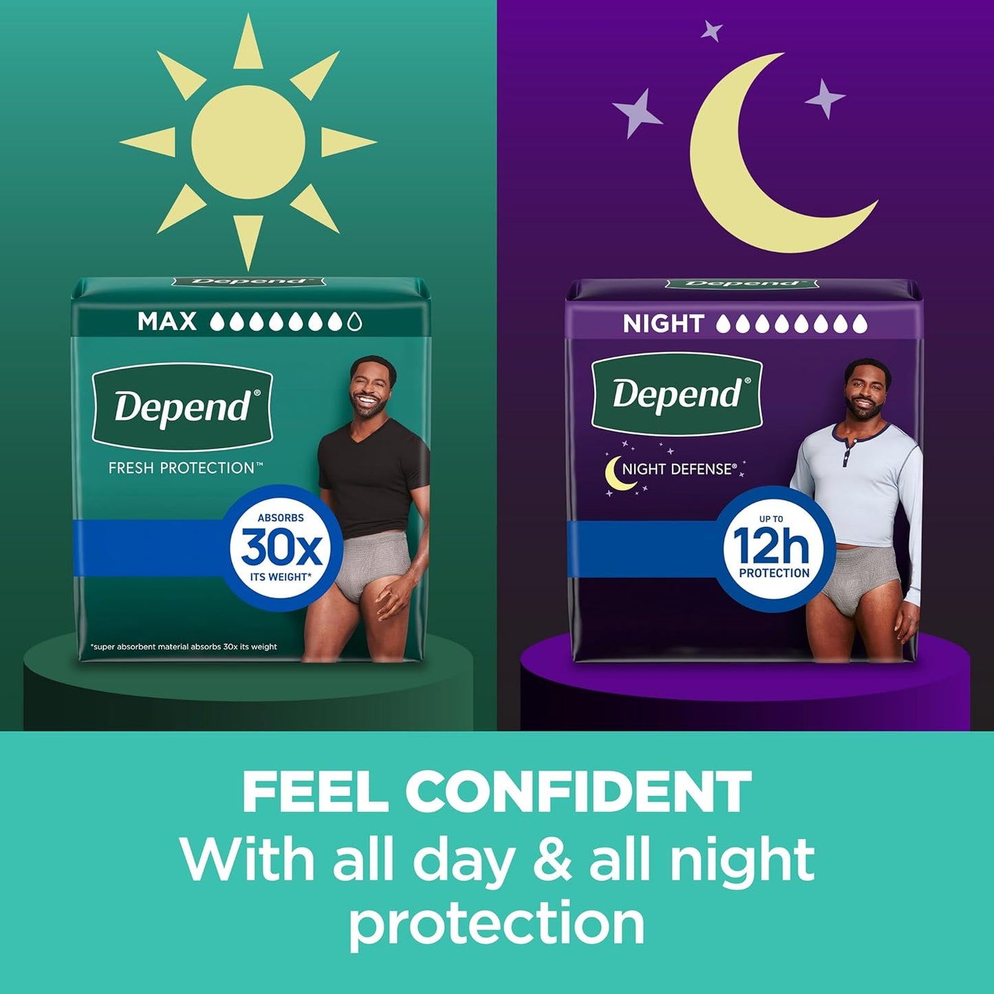 Depend Fresh Protection Adult Incontinence Underwear for Men, Disposable, Maximum, Extra-Large, Grey, 15 Count, Packaging May Vary