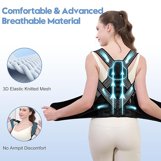 Posture Corrector for Women and Men with Bionic System, Upgraded Back Brace, Adjustable Full Back Support, Shoulder Straightener, Neck, Upper and Lower Back Pain Relief