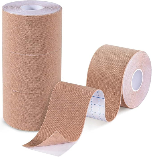 4 Pack Waterproof Skin Colored Athletic Kinesiology Tape Shoulder Knee Tape for Gym Fitness Running Tennis Swimming Football