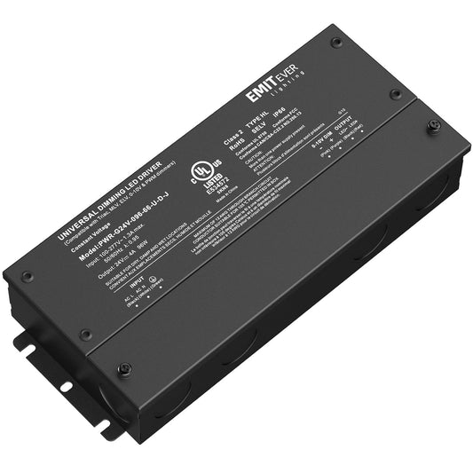 EMITEVER 96W Dimmable LED Driver,24V Dimmable Power Supply,AC to DC Transformer for LED Light,5-in-1 Dimming: ELV/MLV/TRIAC/ 0-10V/ 1-10V/10V PWM/Potentiometer,Waterproof IP67 and UL Listed,Class 2