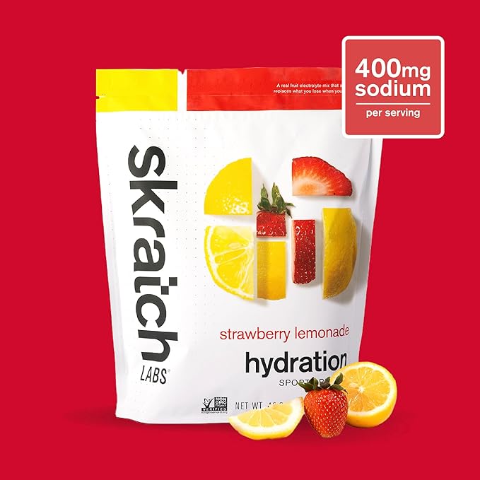 Skratch Labs Hydration Powder | Sport Drink Mix | Electrolytes Powder for Exercise, Endurance, and Performance | Strawberry Lemonade | 60 Servings | Non-GMO, Vegan, Kosher