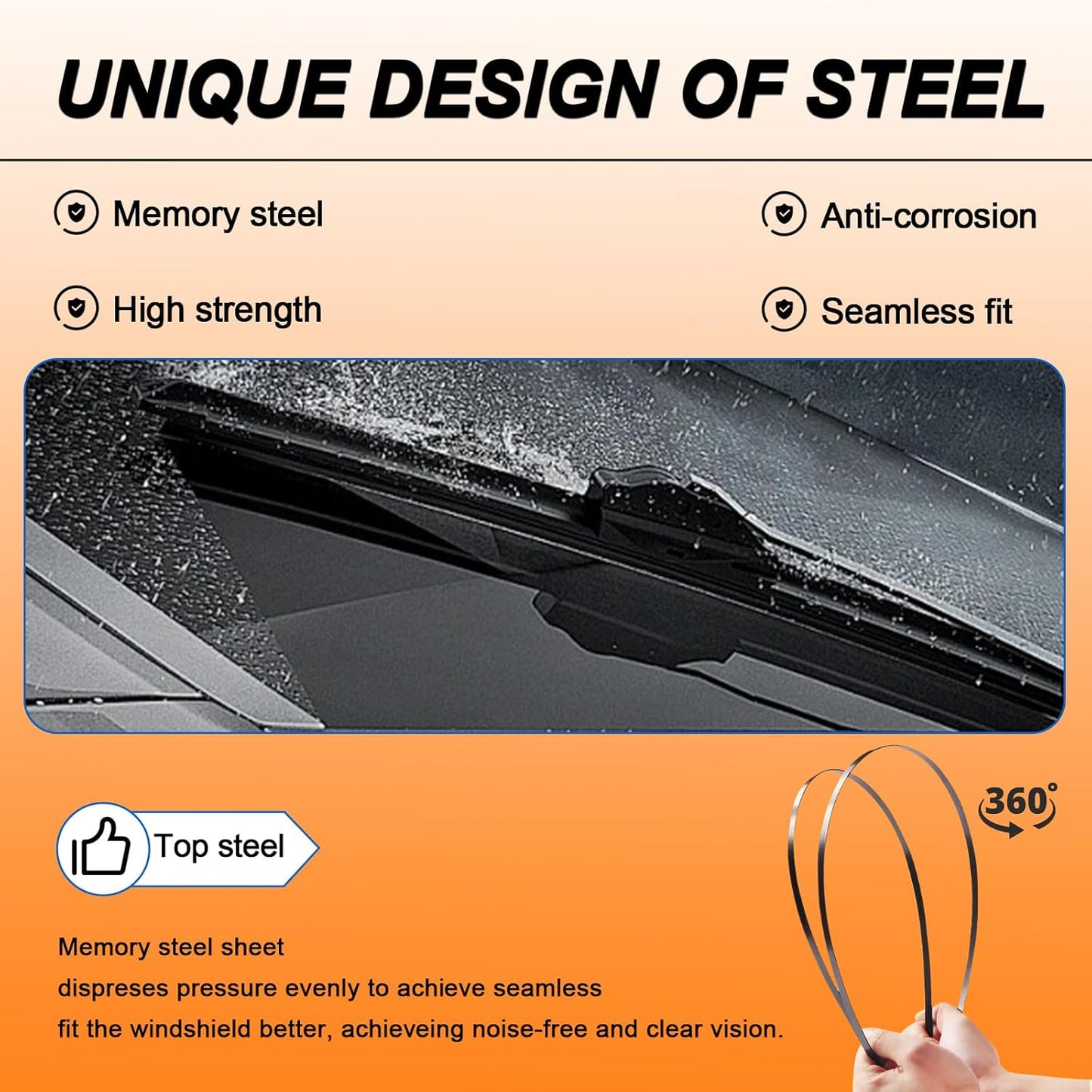 HULADAED® 24'' 18'' 14'' Windshield Wipers Replacement for Hyundai Santa Fe 2012 2011 2010 2009 2008 2007,Silicone Front Rear Wiper blades for MY Car-All Weather & Quiet(3 PACK)