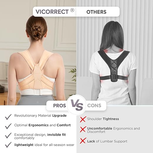 Posture Corrector for Women and Men, Adjustable Upper Back Brace for Clavicle Support and Providing Pain Relief from Neck, Shoulder, and Upper Back (Beige, Large/XLarge)