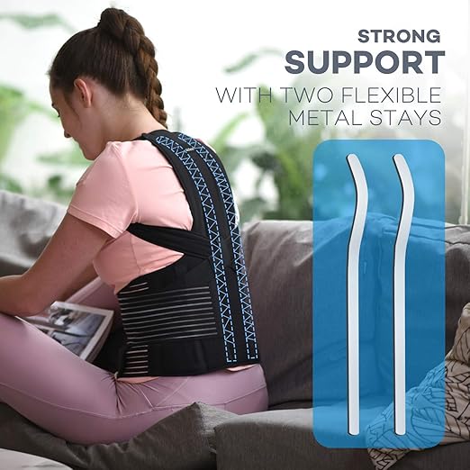 sicheer Posture Corrector for Women and Men Back Brace Straightener Shoulder Upright Support Trainer for Body Correction and Neck Pain Relief, Small(waist 26-33 inch)