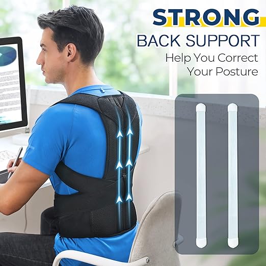 Back Brace Posture Corrector for Women and Men, Back Braces for Upper and Lower Back Pain Relief, Adjustable and Fully Back Support Improve Posture and Lumbar Support(XL, 39.5"-43" Waist)