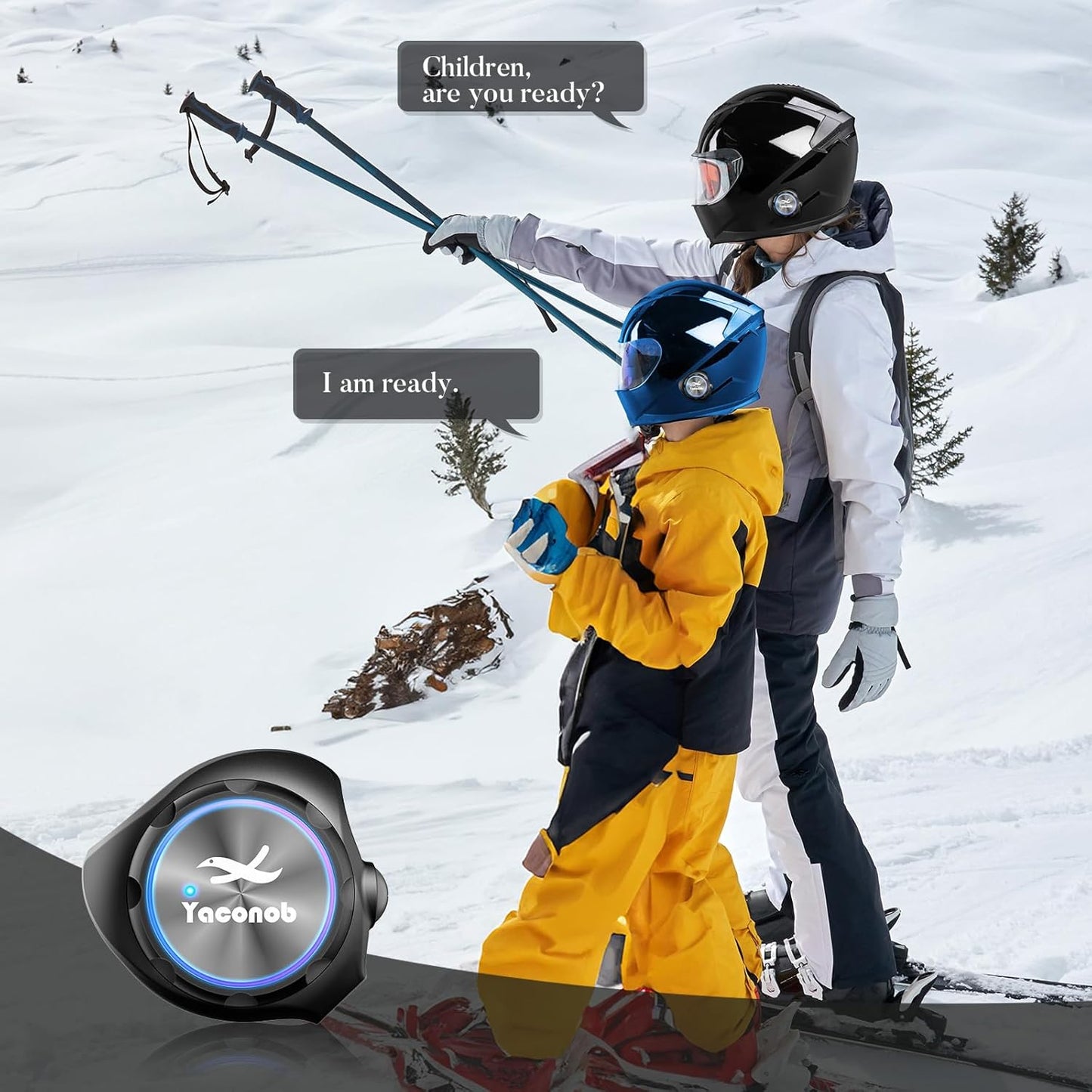 Y3 Helmet Bluetooth Intercom Headset (More Suitable for Couples), Auto Answer Phone, Music, Intercom, Active Noise Cancellation, Waterproof (2 Pack)