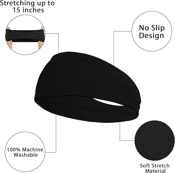 JOYOYO Unisex Headbands for Women's Hair Soft Stretchy Fabric Kylie Head Band Bandeaux Hair Accessories for Workout Gym Yoga Hair Band,100% Pure Cotton