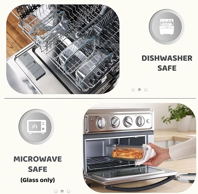 5 Pack 36 Oz Glass Meal Prep Containers with Lids, Reusable Glass Food Storage Airtight Lunch Containers with Lids, Leak Proof, Microwave, Oven, Freezer and Dishwasher Safe (Gray)