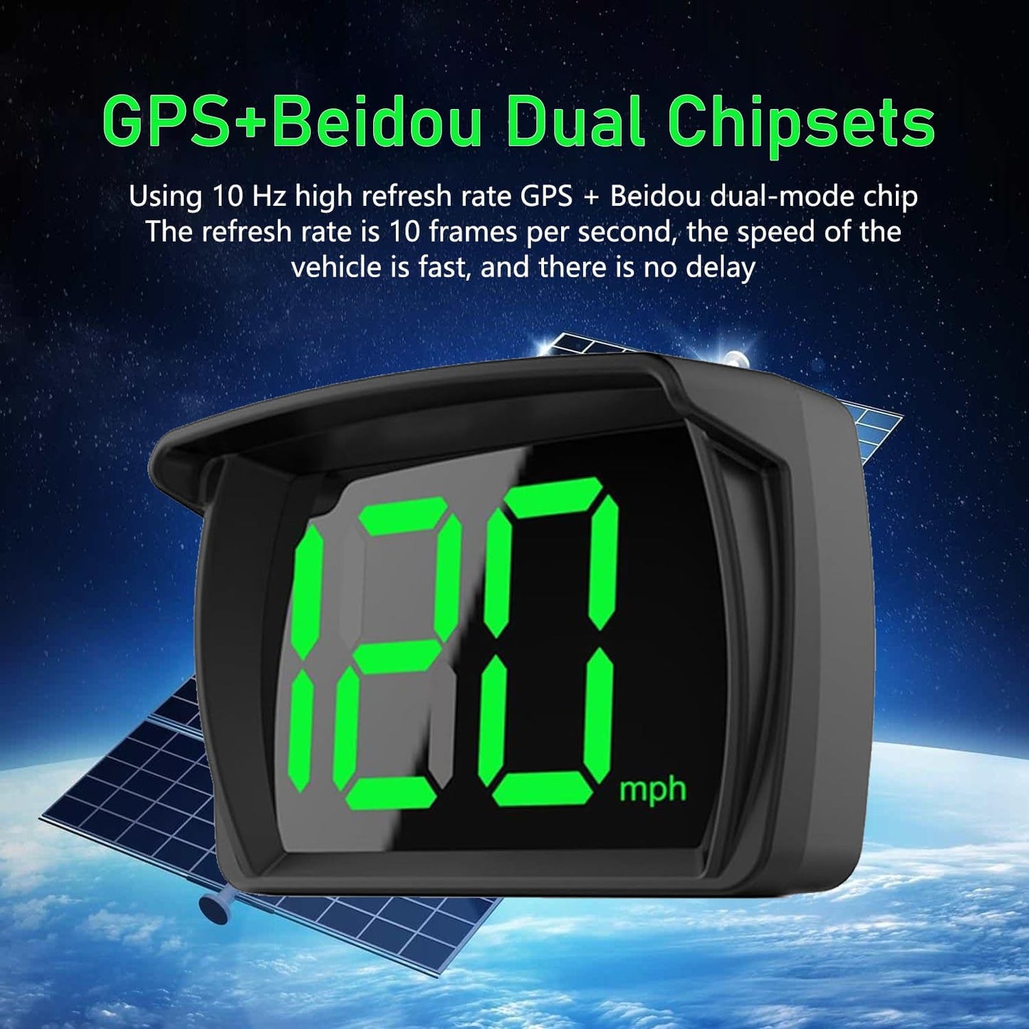 1 PC Speedometer HUD for Cars Trucks Motorcycles USB Plug & Play Digital MPH Speed Meter Head Up Display with Shading Plate Car Charger Adapter