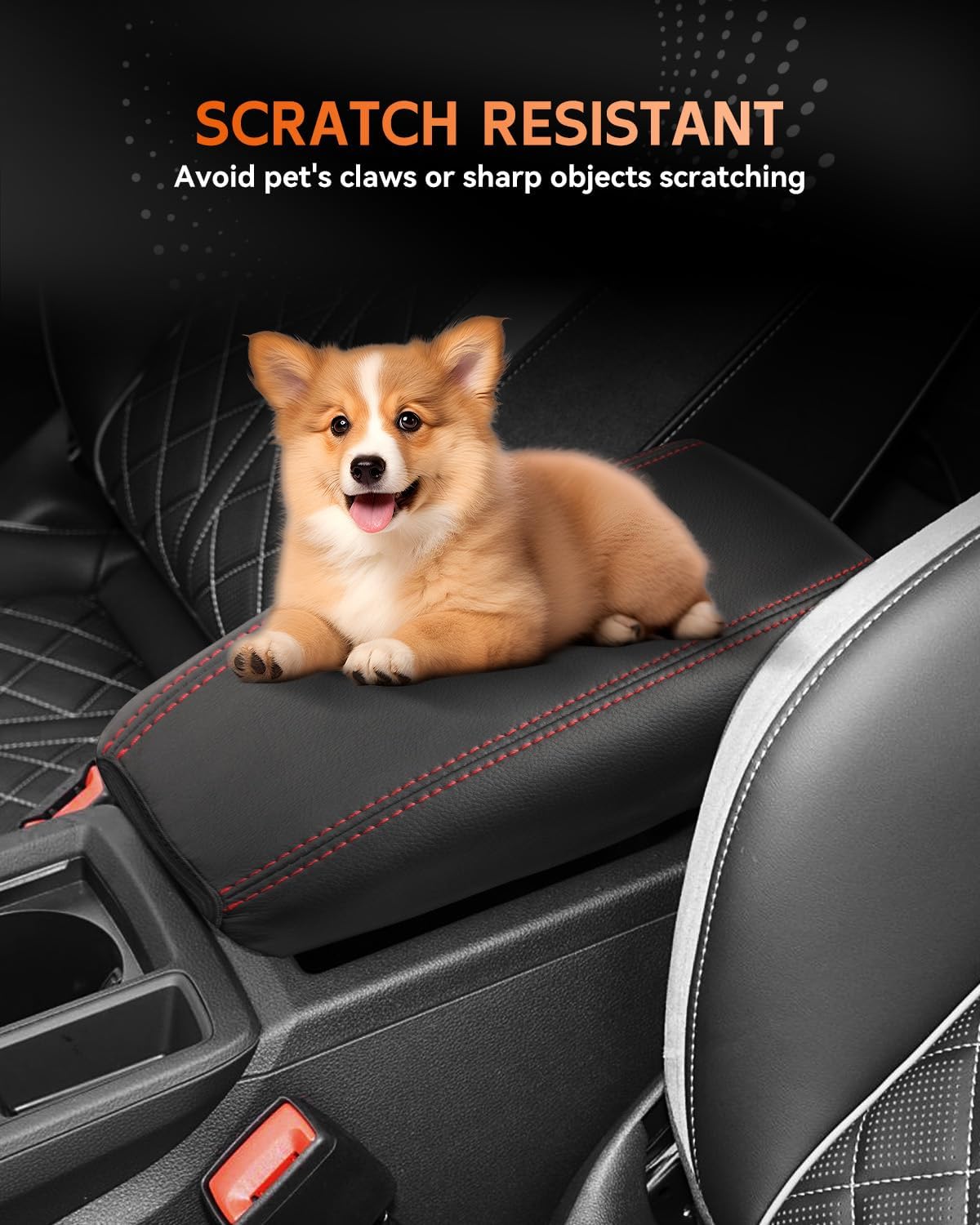 CDEFG for Audi Q3 2019-2025 Center Console Cover Armrest Cover for Q3 (Premium, Premium Plus) 2020 2021 2022 2023 2024 2025 Accessories Console armrest Protector