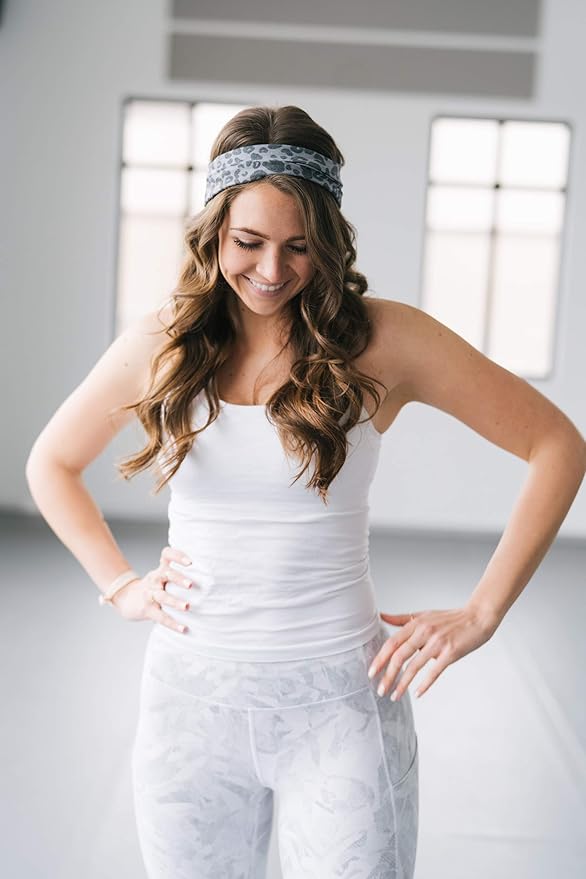 Maven Thread Workout Headbands for Women, 2Pack - 4 inch Thick Wide, Non Slip Sweatbands for Women, Ideal for Exercise, Gym Hairband for Athletic Workouts and Yoga, Black Marble