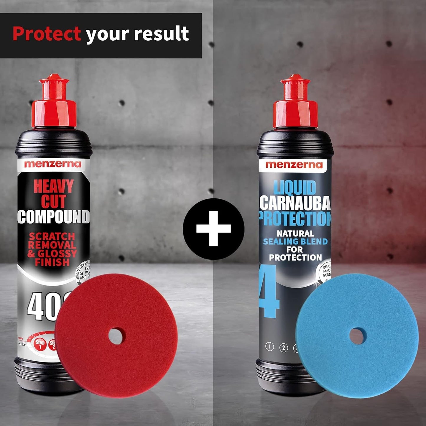 menzerna Heavy Cut Compound 400" Car Polish I Heavy Cut, Medium Cut & Finish I Buffing & Polishing Compound for Scratch Repair I for Scratches, Swirls & Holograms I Silicone Free I 16oz