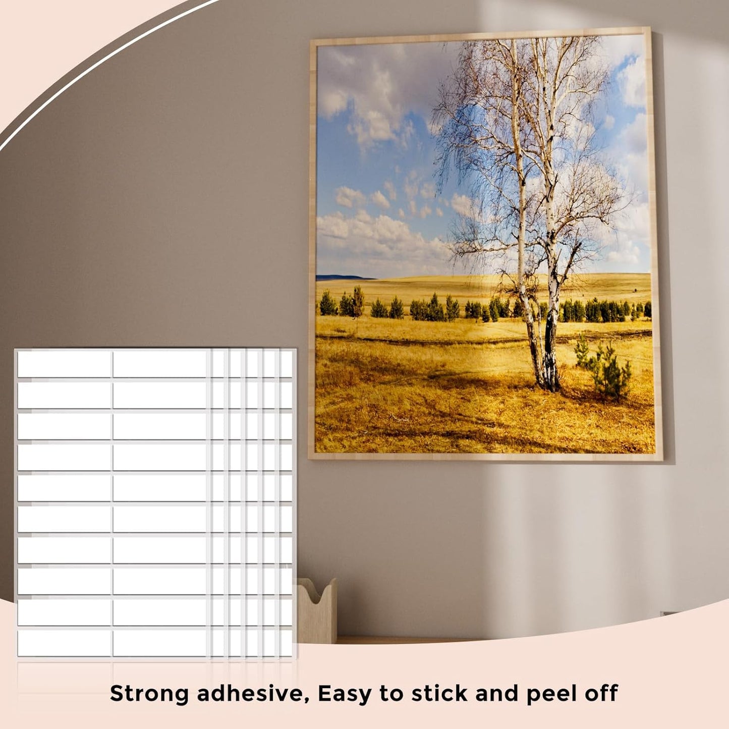 120pcs Adhesive Strips Double Sided Tape Wall Nano Sticky Dots Mounting Putty Two Sided Museum Putty Sticky Tack No Traces - Crafts Poster Decoration Picture Hanging Crafting Party - 0.8"*2.6" Strips