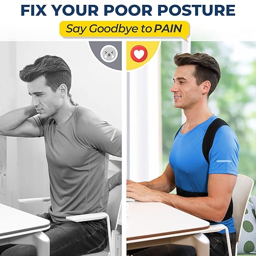 Back Brace Posture Corrector for Women and Men, Back Braces for Upper and Lower Back Pain Relief, Adjustable and Fully Back Support Improve Posture and Lumbar Support(S, 26"-30" Waist)