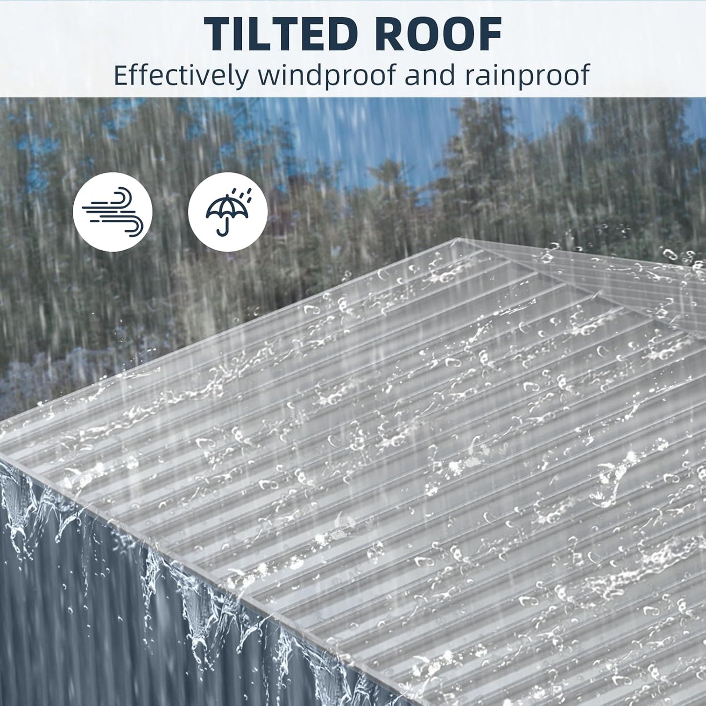 8X12FT Outdoor Metal Storage Shed, Lockable Weatherproof Garden Shed for Tools & Equipment, Durable Galvanized Steel with Sloping Roof & Ventilation, Ideal for Backyard, Patio & Garage Storage, Grey