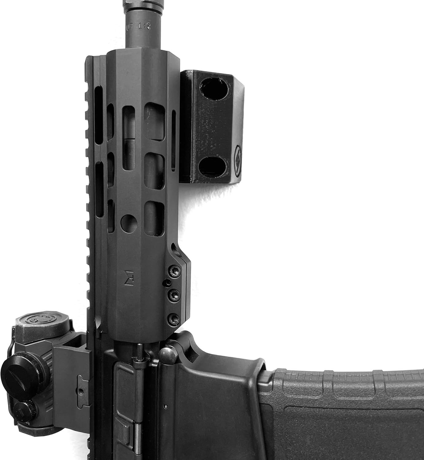 Spartan Mounts Locking .223/5.56 Rifle Mount Wall Display | Low Profile Floating Design Vertical and Horizontal Mounting Solution | Gun Room Safe Storage Organzation | Made in USA