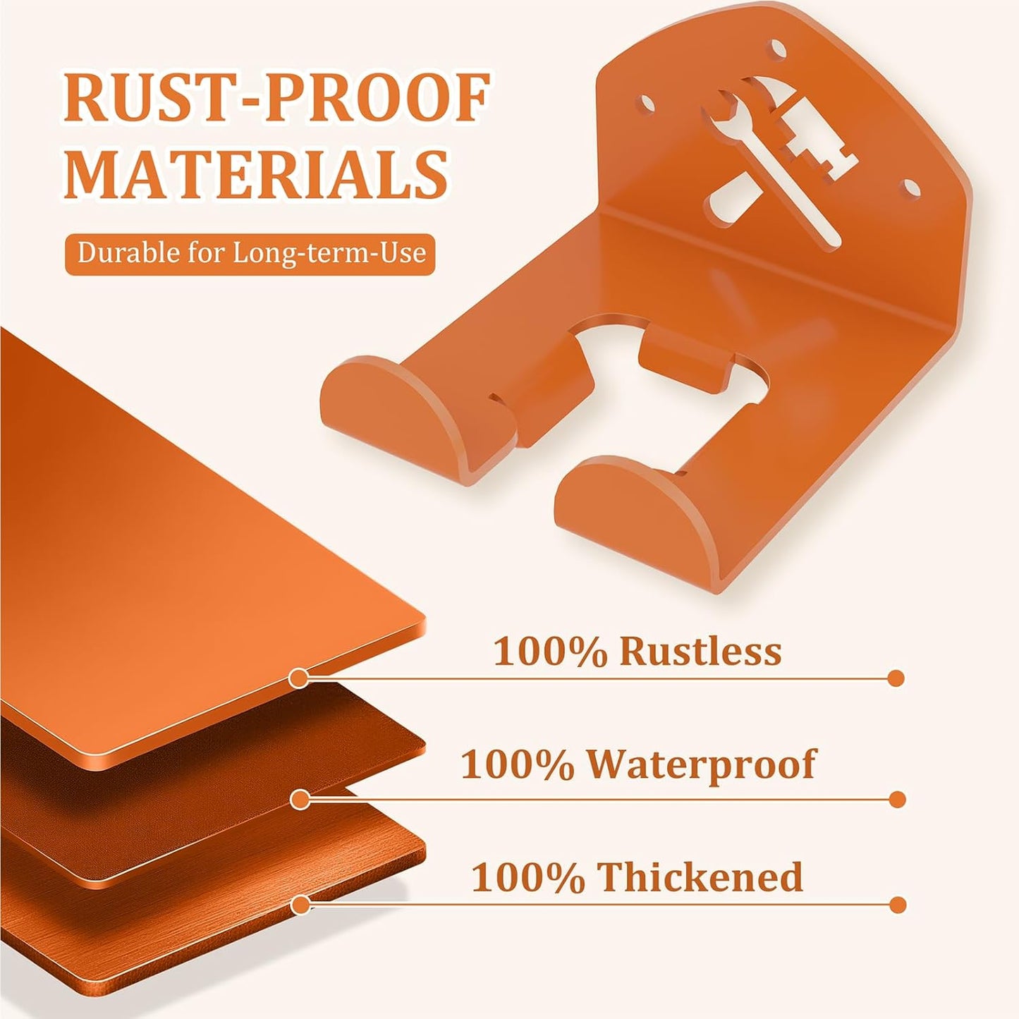 Garage Organization Storage Trimmer Rack Garden Power Tool Hanger for Grass Trimmer, Hedge Trimmer, Heavy Duty Weed Wacker Hook Tool Organizer, 2 Pack