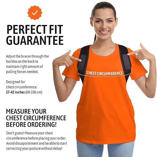 Posture Corrector for Men and Women, Upper Back Brace for Clavicle Support, Adjustable Back Straightener Belt and Providing Pain Relief from Neck, Back & Shoulder