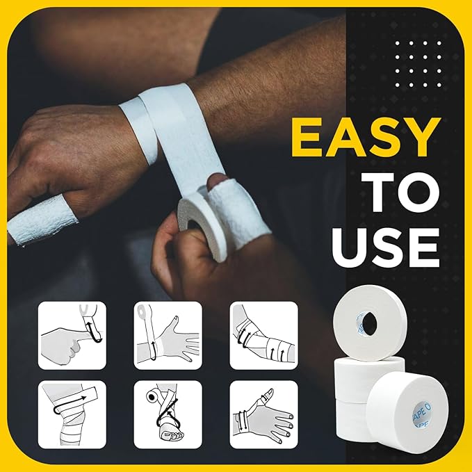 OK TAPE Athletic Tape Finger Tape, Extra Strong Adhesive Sports Tape for Weightlifting, Climbing, Basketball, Volleyball, Black 3 Rolls 1.5" x 15yds and 1 Roll 0.5in x 15yds