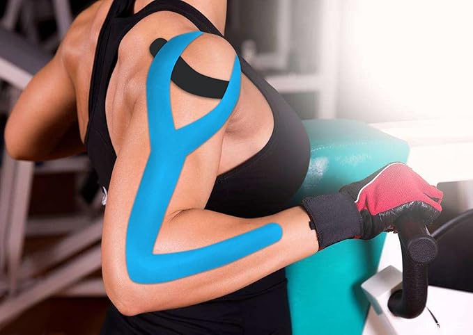 Kinesiology Tape Pro 5 Rolls, 2 Inch High Elasticity Sports Tape Therapeutic Pain Relief–Physio Tape for Muscle Recovery & Joint Support, Waterproof & Hypoallergenic & Breathable–Dark Blue