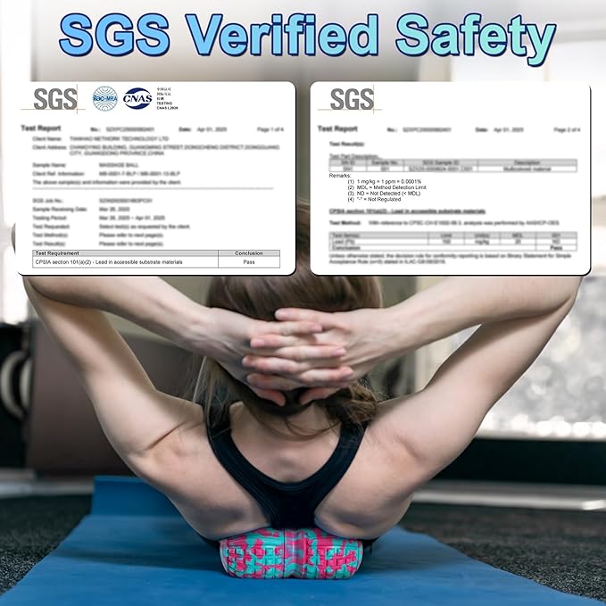 Deep Tissue Massage Lacrosse Ball for Exercise & Recovery - 7.8Inch Peanut Roller-SGS Certification-Targets Back, Shoulder, Neck - Relieves Muscle Knots, Pressure Point Therapy-Myofascial Release Ball