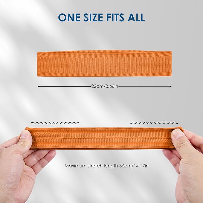 Sports Headbands for Women, 5 Pack Moisture Wicking Non Slip Sweatbands Fashionable Hairbands for Workout Yoga Running Gym