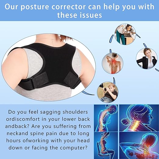 Posture Corrector for Women and Man - Posture Trainer for Neck Hump & Scoliosis Correction | Adjustable, Comfortable, and Pain-Relieving | Ideal for Desk Workers & Long-Term Wear(One Size）