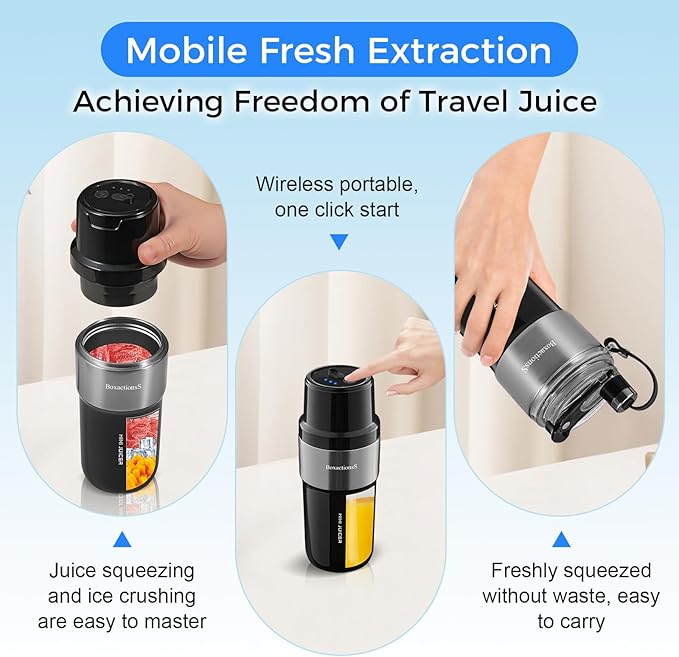 Flip Portable Blender，protein shaker，for-Smoothies, Shakes, Juicing,Egg white Powder，with Insulated Cup, USB Charging, Easy to Clean ，Black.