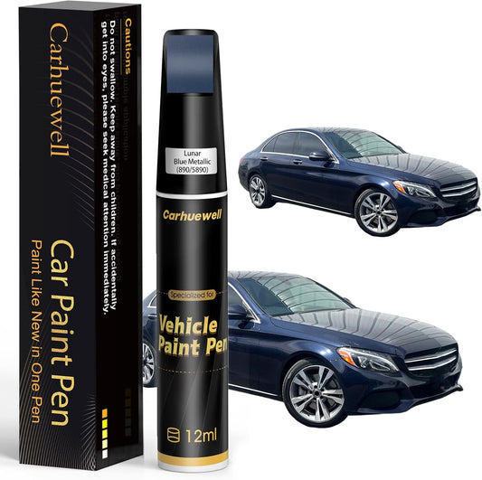 (890/5890) Lunar Blue Metallic Touch Up Paint Compatible with Mercedes-Benz, Exact Match Car Paint Pen Automotive Scratch Repair Remover Kit Quick & Easy Solution for Vehile Chips and Nicks