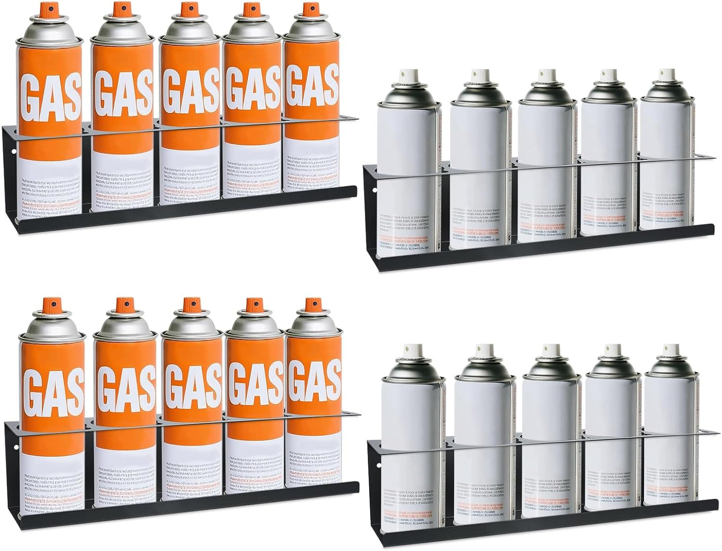 Aerosol Spray Can Holder Rack 4 Packs, Spray Bottle Organizer Wall Mounted Heavy-Duty Steel Paint Bottle Storage Rack for Garage and Workspace